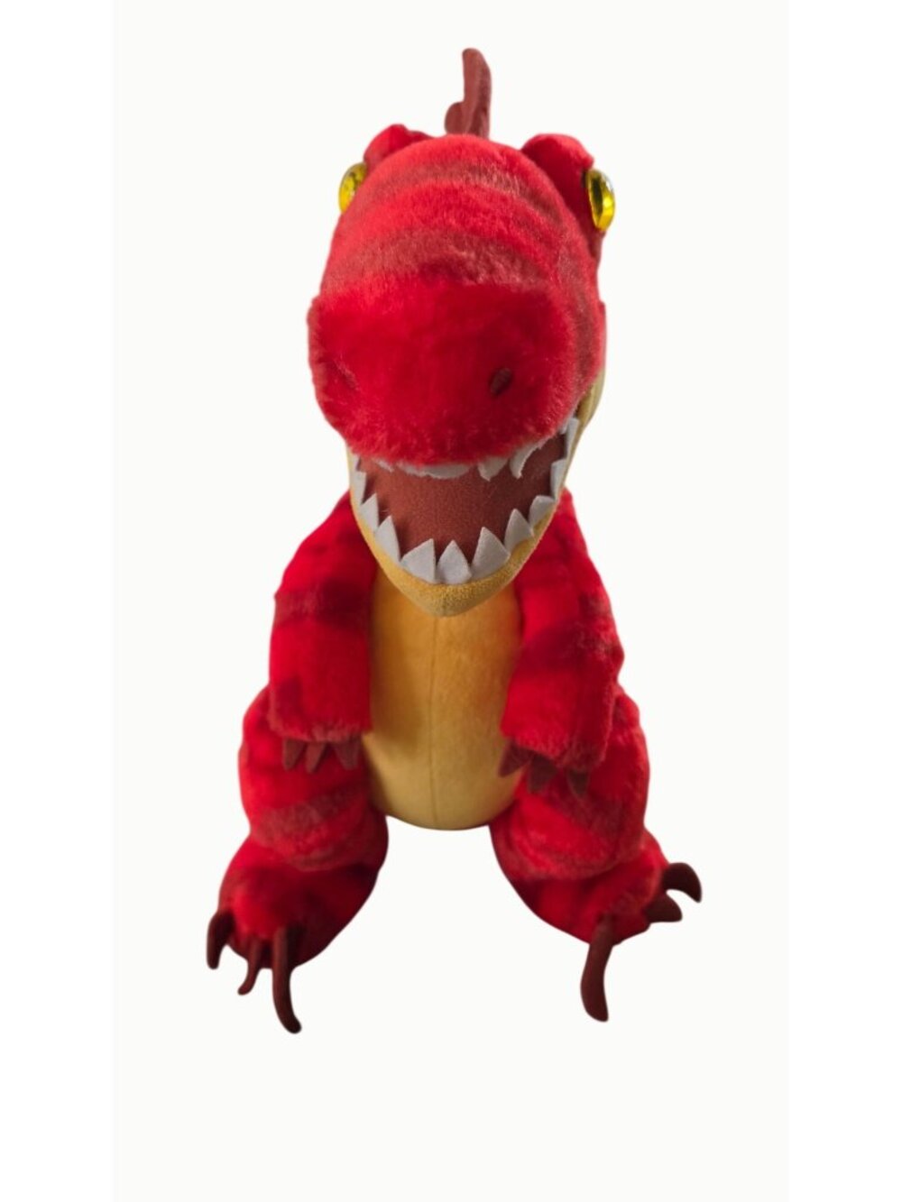 Build-A-Bear Workshop Red T-Rex Dinosaur Plush Stuffed Animal 19" Yellow Eyes